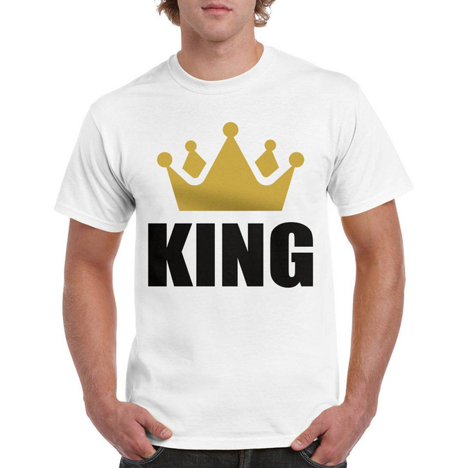 QUEEN & KING -zestaw dla pary - złoty nadruk