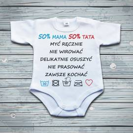 50% mama 50% tata myć ręcznie...  - body niemowlęce