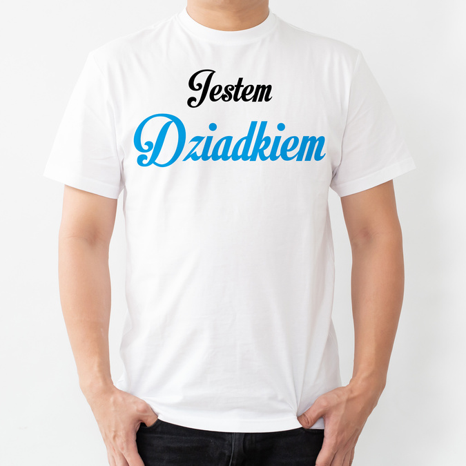 Jestem dziadkiem (imię) - koszulka męska