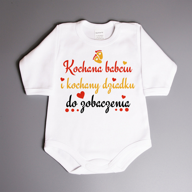 Body niemowlęce informujące dziadków o przyszłym wnuku