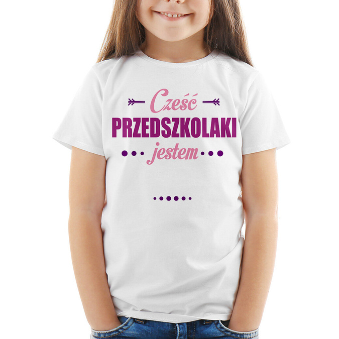 Cześć przedszkolaki jestem (imię) - koszulka dla dziewczynki