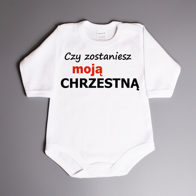 Czy zostaniesz moja chrzestną ciociu (imię)? - body niemowlęce