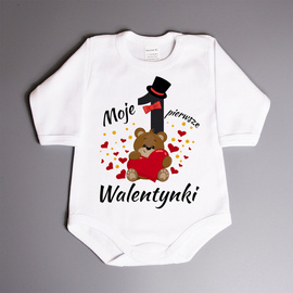 Moje pierwsze walentynki - miś - body dziecięce