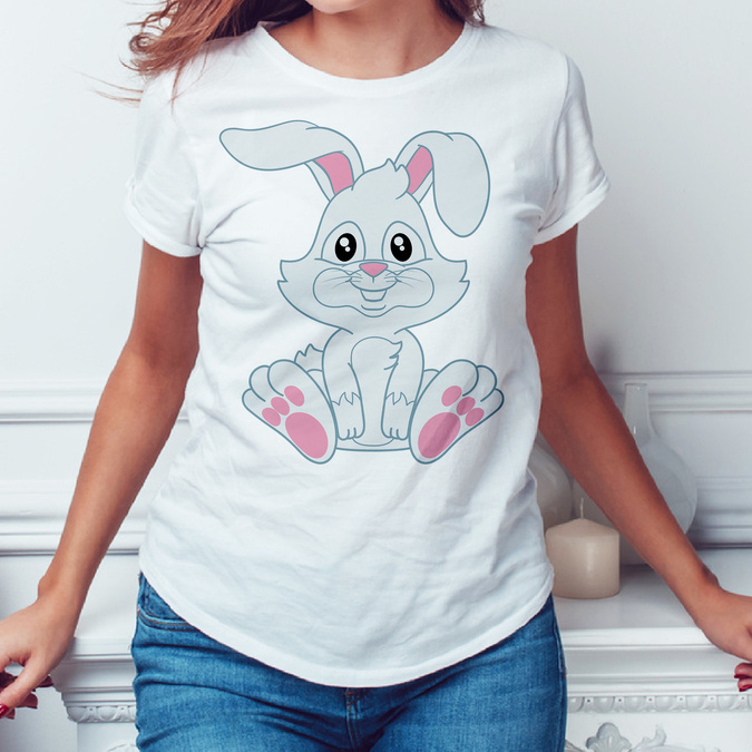 Koszulka wielkanocna (imię) - zając - koszulka damska