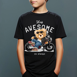 Stay awesome - koszulka z misiem