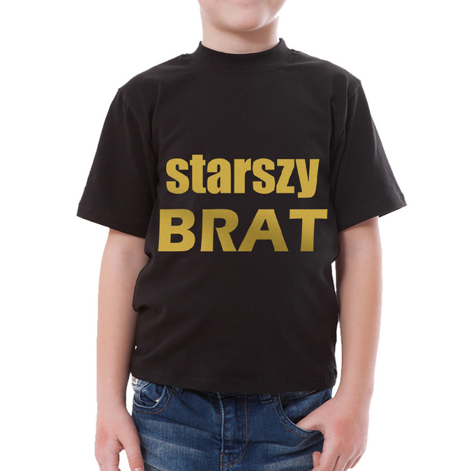 Starszy brat - złoty nadruk - koszulka dziecięca