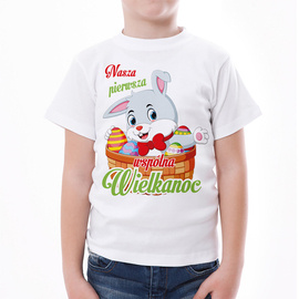 Nasza pierwsza wspólna Wielkanoc - zajączek 2 - koszulka dziecięca