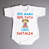 50% mama, 50% tata, 100% (imię) dziewczynka - body niemowlęce