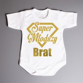 Super młodszy brat - złoty nadruk - body dziecięce