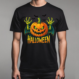 Koszulka Męska HALLOWEEN Dynia Potwór
