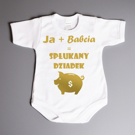 Ja + Babcia = spłukany dziadek - złoty nadruk - body dziecięce