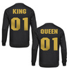 Bluzy dla par - QUEEN & KING - złoty nadruk
