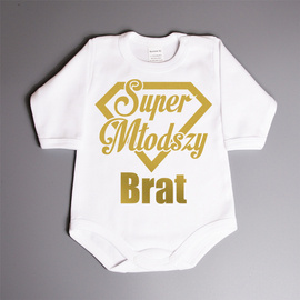 Super młodszy brat - złoty nadruk - body dziecięce