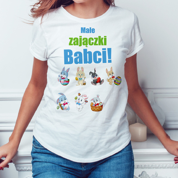 Małe zajączki babci - koszulka damska
