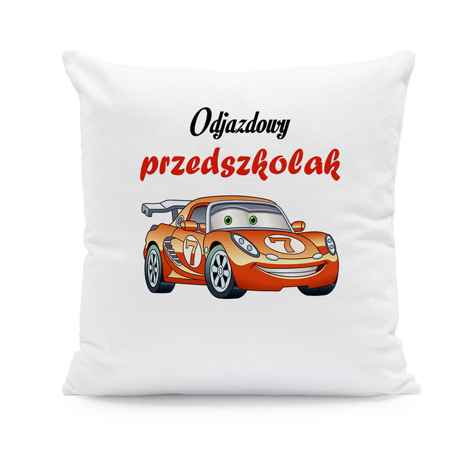 Odjazdowy przedszkolak - poduszka z imieniem