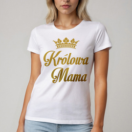 Królowa Mama - koszulka damska - złoty nadruk