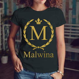 Koszulka damska z imieniem - złoty nadruk