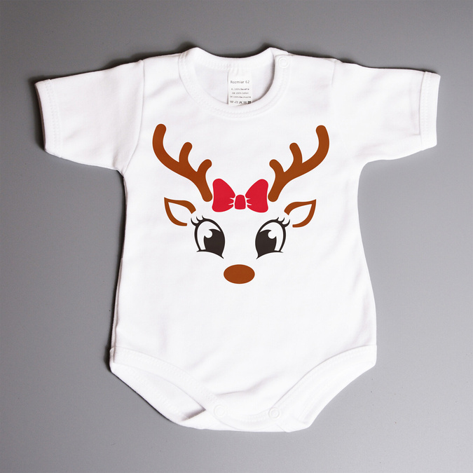 Body świąteczne z reniferem dla dziewczynki