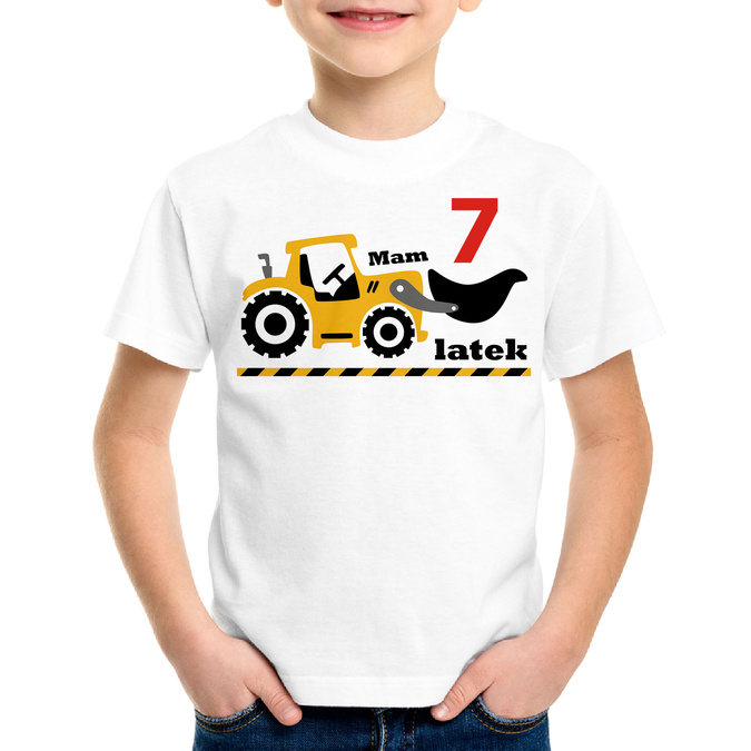 Mam 7 latek, traktor - koszulka dziecięca