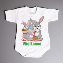 Nasza pierwsza wspólna Wielkanoc - zajączki - body wielkanocne