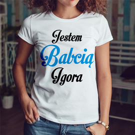 Jestem babcią (imię) - koszulka damska