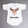 Body świąteczne z imieniem, renifer - body dla dziewczynki