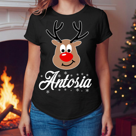 Koszulka damska świąteczna renifer