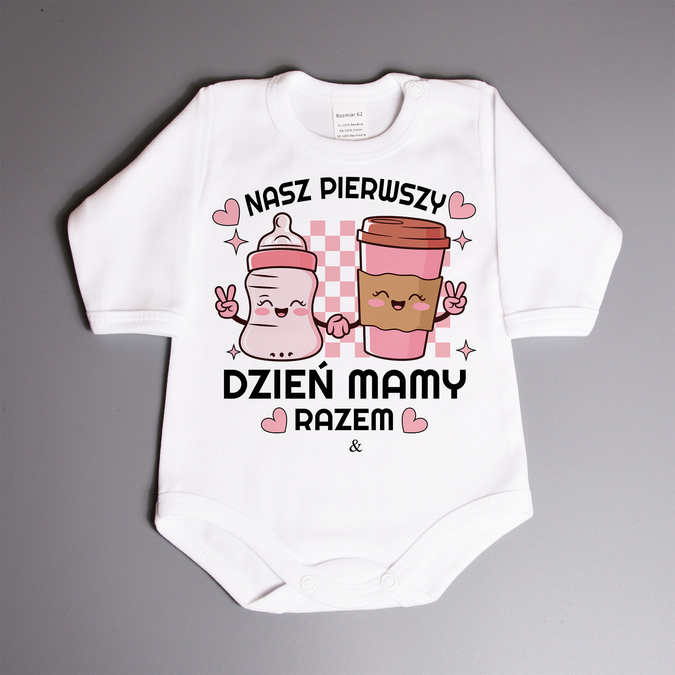 Nasz pierwszy dzień mamy razem - mleko i kawa w kubku - bodziak