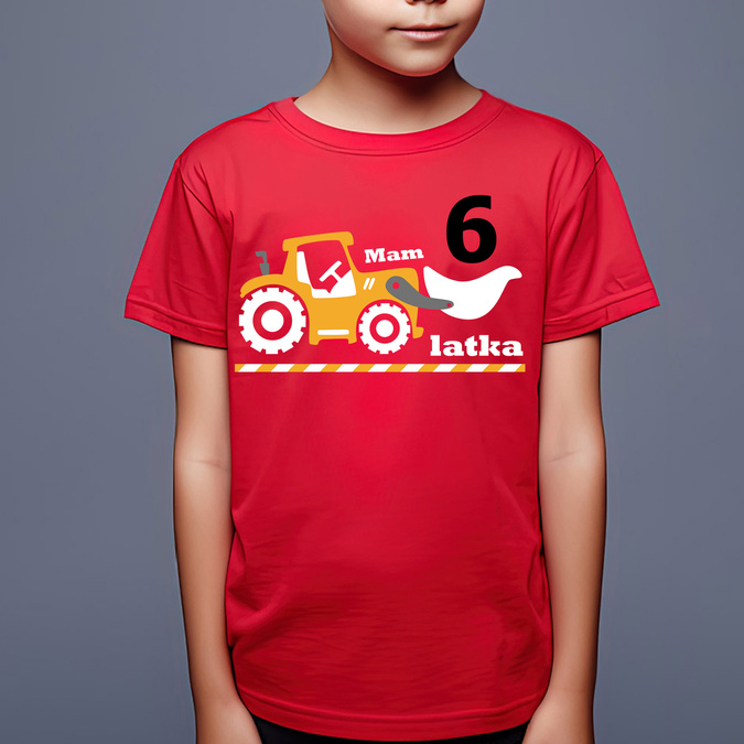 Mam 6 latek, traktor - koszulka dziecięca