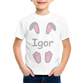 Koszulka wielkanocna (imię) - zajączek- koszulka dziecięca