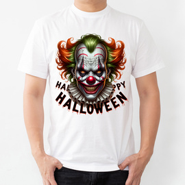 Happy Halloween - straszny klaun - koszulka męska