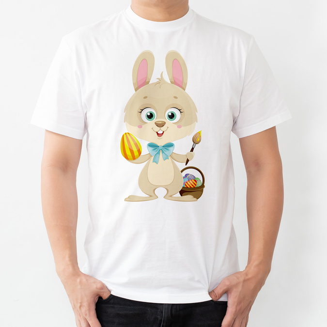 Zajączek wielkanocny, pisanki - koszulka męska