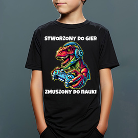 Stworzony do gier, zmuszony do nauki - koszulka dziecięca