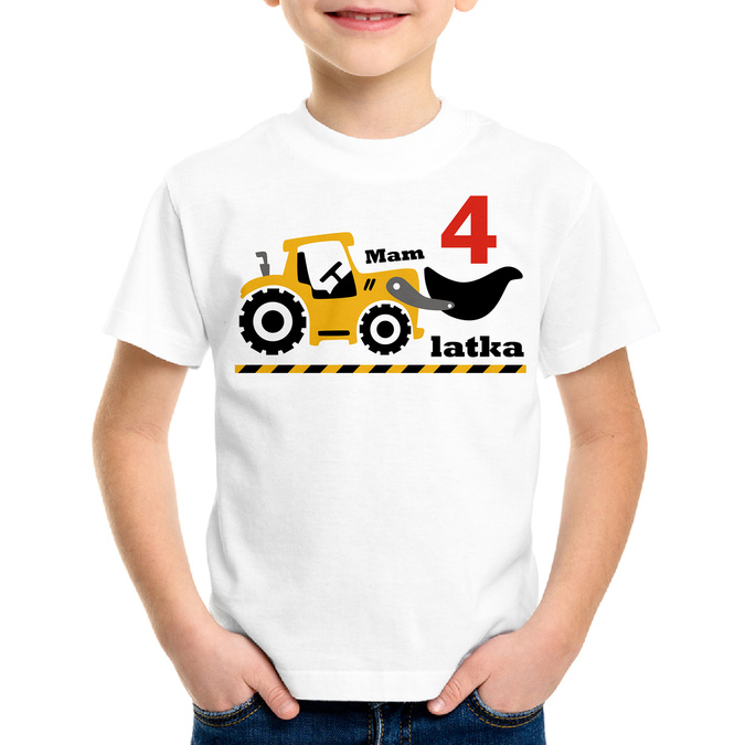 Mam cztery latka, traktor - koszulka dziecięca