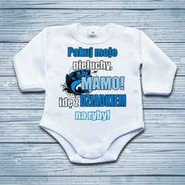 Pakuj moje pieluchy mamo idę z dziadkiem na ryby - body niemowlęce