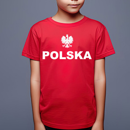 Czerwona dziecięca KOSZULKA KIBICA