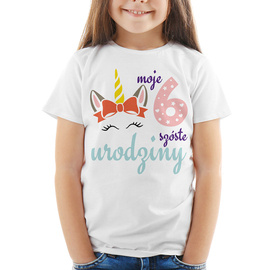 Moje szóste urodzinki, jednorożec - koszulka dziecięca