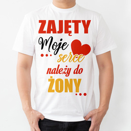 Zajęty moje serce należy do żony - koszulka męska