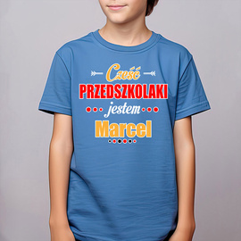Cześć przedszkolaki jestem (imię) - koszulka dziecięca