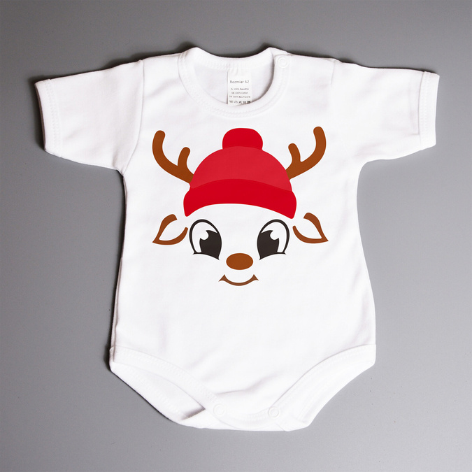Body świąteczne z reniferem w czapce
