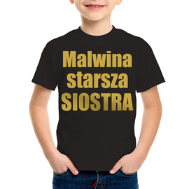 Starsza siostra - koszulka dziecięca - złoty nadruk
