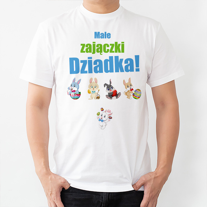 Małe zajączki dziadka - koszulka męska