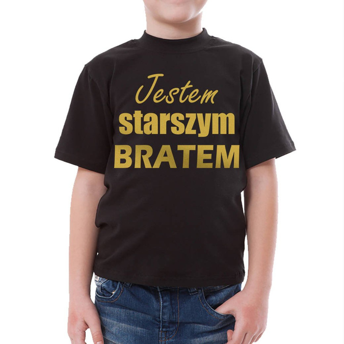 Zestaw Jestem starszym bratem, jestem młodszą siostrą - złoty nadruk