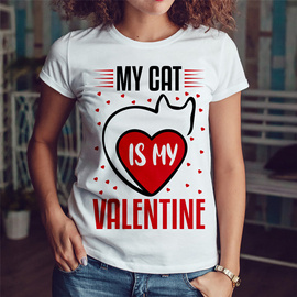 My cat is my valentine - koszulka damska