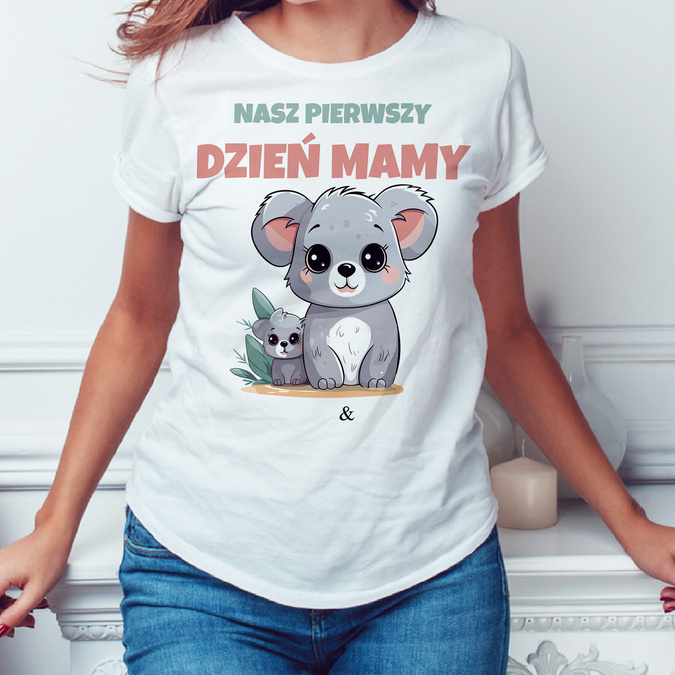 Nasz pierwszy Dzień Mamy - koala - koszulka damska