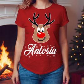 Koszulka damska świąteczna renifer
