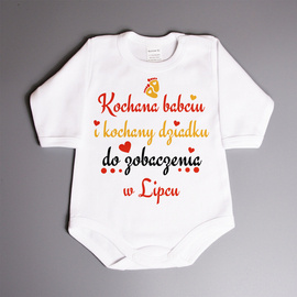 Body niemowlęce informujące dziadków o przyszłym wnuku