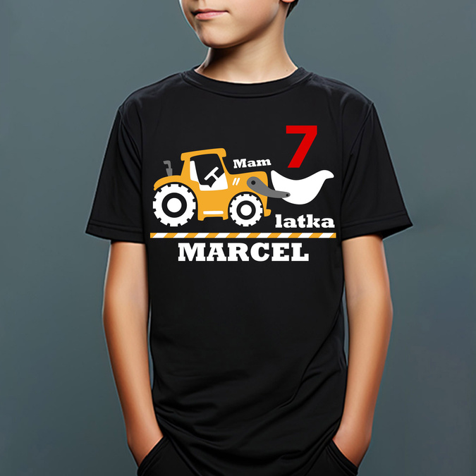 Mam 7 latek, traktor - koszulka dziecięca