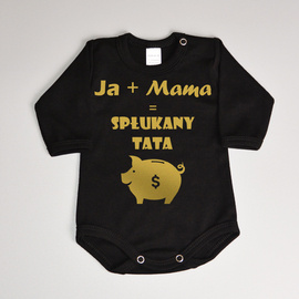 Ja + Mama = spłukany tata - złoty nadruk - body dziecięce
