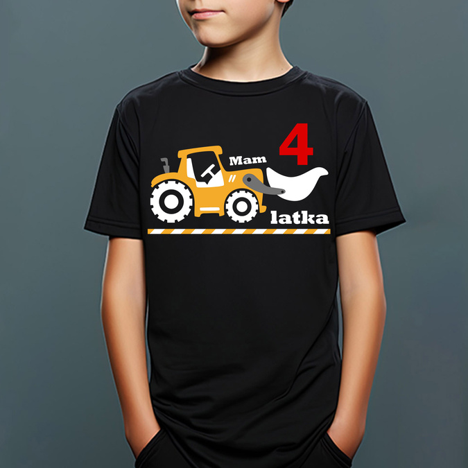 Mam cztery latka, traktor - koszulka dziecięca